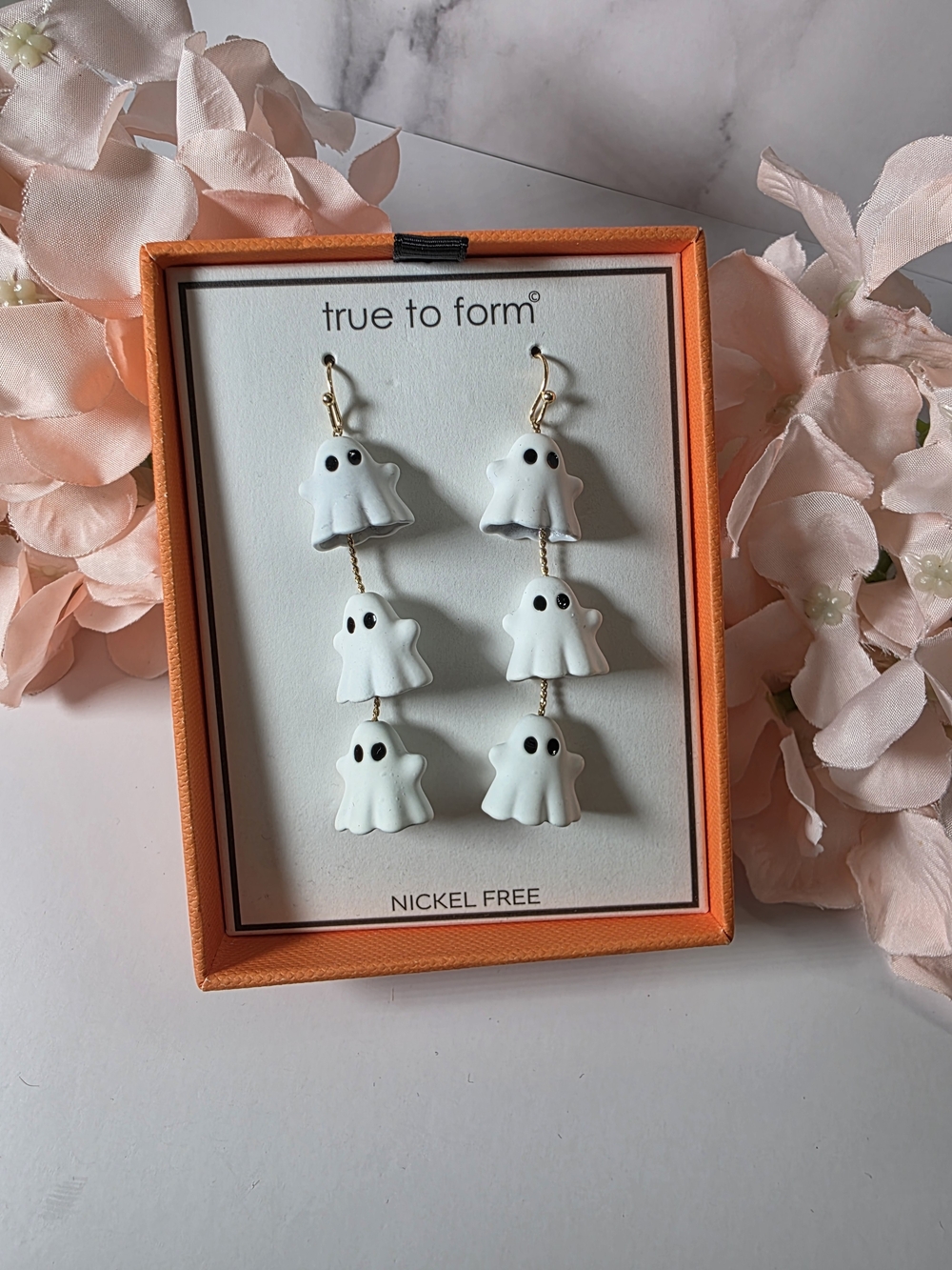 True To Form - White Ghost Dangle Earrings - Nickel Free
